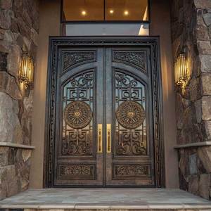 Portes <span class=keywords><strong>d</strong></span>'<span class=keywords><strong>entrée</strong></span> extérieures modernes en fer forgé avec double vitrage XIYATECH, <span class=keywords><strong>prix</strong></span> <span class=keywords><strong>d</strong></span>'usine personnalisé, <span class=keywords><strong>porte</strong></span> <span class=keywords><strong>d</strong></span>'<span class=keywords><strong>entrée</strong></span> en fer forgé - Product Image 1