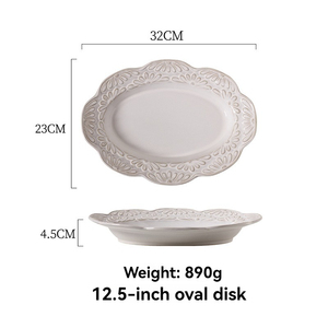 Assiette à dessert haut de gamme de style français, assiette à gâteau et pâtisserie, assiette à steak de style occidental à double anse - Product Image 6