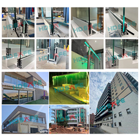 Rampe en verre LED HDSAFE moderne avec base en aluminium en forme de U pour bâtiment commercial, hôtel, appartement, balcon, escalier, centre commercial
