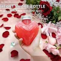 Bouteilles en PET en forme de cœur de 300 ml pour jus, soda, café, thé Boba, bouteilles en plastique de 10 oz avec bouchon à vis pour boissons, vente en gros