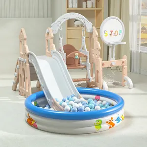 Tobogán interior de plástico para niños, juguete de plástico con gran capacidad de transporte, con columpio, para patio de juegos comercial