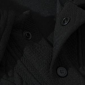 Veste boutonnée à revers pour homme, 100 % coton noir, légère, écologique, imprimée en relief, manches longues, coupe oversize 3D, automne - Product Image 1