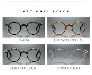 Montature per Occhiali Rotonde Vintage per Donna e Uomo, Lenti Anti Luce Blu, Occhiali da Lettura Classici, Occhiali Ottici in Metallo - Product Image 5