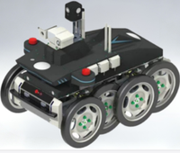 Robot Véhicule Autonome à Huit Roues pour Patrouille Industrielle et Inspection dans Tous les Environnements : Usines, Déserts et Terrains Enneigés