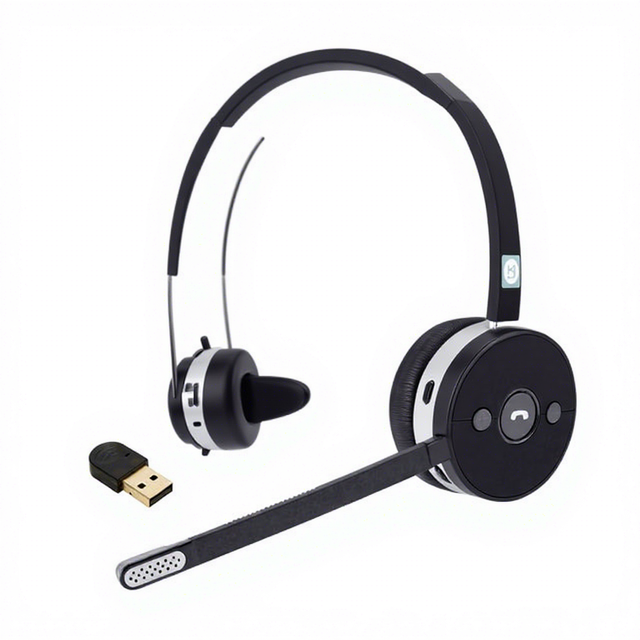 Mono for 5.1 Headset 250 Hours Standby Time Rechargeable 300mAh Battery Adjustable Headband A2DP/AVRCP 30m Range LED Busy Light
