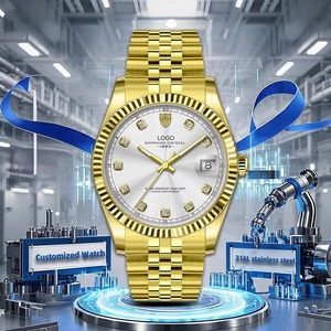 Drioshipping, reloj de cuarzo para hombre de alta calidad, reloj de pulsera resistente al agua de acero inoxidable 304/316, movimiento ETA, venta al por mayor transfronteriza - Product Image 1