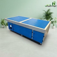Plataforma de lijado en seco con ruedas de bloqueo para línea de montaje, mesa de pulido en seco con movimiento flexible de línea
