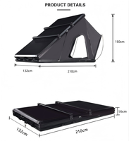 Tente de toit rigide imperméable pour 4x4, tente de toit rigide pour voiture avec échelle en aluminium, tente de toit rigide triangulaire pour 4x4