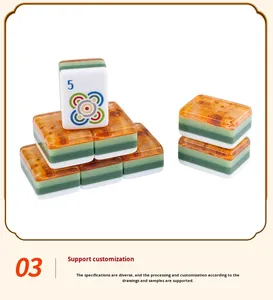 Tuiles <span class=keywords><strong>de</strong></span> Mahjong Américain Chic Léopard en Acrylique 4 Couches Gravure Claire 160 Pièces Résistantes à l'Eau et aux Rayures Ensemble Complet pour Usage Domestique - Product Image 6