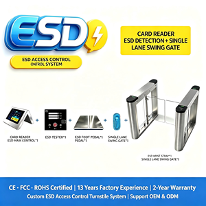 Portillon tournant antistatique ESD CE SUS304 <span class=keywords><strong>pour</strong></span> salle blanche, contrôle d'accès et test électrostatique corporel - Prix compétitif - Product Image 2