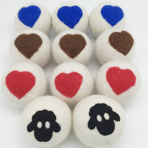 Nouveautés 2021, boules de séchage en laine mérinos bio écologiques faites à la main, 6 pièces, Taixiang TX-010d, 6-10 cm - Product Image 2