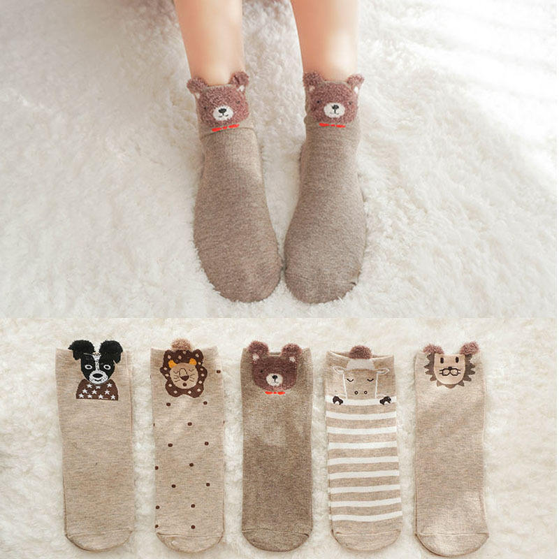 Factory Direct Wholesale Female's Autumn and Winter Socks New Korean Cartoon Socks Japanese Cute Low-cut Boat Socks