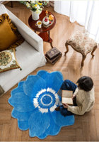 Tapis à motif de rose verte en gros, tapis personnalisés en forme 3D avec logo, tapis incurvé 3D, tapis mignon en forme de fleur, tapis de bain