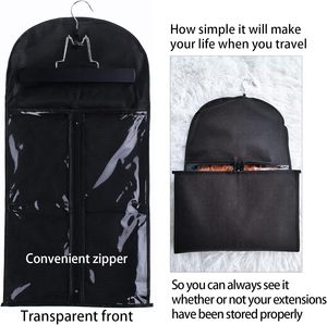 Sac de rangement pour extensions de cheveux avec cintre, support de rangement pour postiches, étui de transport pour perruques, sacs de rangement pour coiffures - Product Image 5