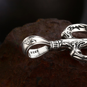 Colgante <span class=keywords><strong>de</strong></span> Plata <span class=keywords><strong>de</strong></span> Ley 925, Moderno y a la Moda, Tendencia Nacional, Colgante <span class=keywords><strong>Tridente</strong></span> del Rey <span class=keywords><strong>de</strong></span> los Mares, Joyería Antigua Retro Vintage <span class=keywords><strong>de</strong></span> Plata Tailandesa - Product Image 4