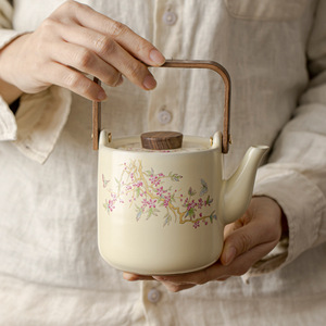 ชุดกาน้ำชาดอกวิสทีเรียพร้อมถ้วยชาแบบขายส่ง ชุดน้ำชาเตาเผา Ru ชุดน้ำชาจีน กล่องของขวัญ - Product Image 5