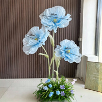 Papillon géant transparent en organza OEM, idéal pour la décoration de fenêtres de mariage. Les couleurs peuvent être personnalisées