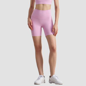 FITVOLT Wholesale Fitness Shorts Women <strong>Black</strong> Caramel Solid Seamless Breathable Tummy Control High Waist Elastic Closure - Product Image 2