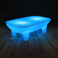 Canapé individuel avec structure en plastique et lumières LED RGB à intensité variable, 16 couleurs au choix, canapé de loisirs lumineux rechargeable pour bar