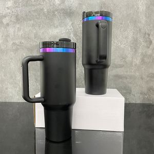 Vaso Térmico de Gran Capacidad de 40 oz, Aislado al Vacío, Color Azul Morado Degradado, con Tapa y Pajita para Grabado Láser - Product Image 3