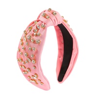 CANYUAN – bandeaux de luxe en cristal, couleur chaude, à nœuds larges, bling-bling, à la mode, pour femmes, printemps été