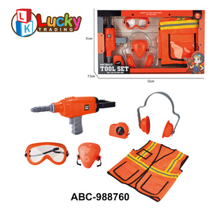 May Mắn Đồ Chơi Trẻ Em Giả Vờ Xây Dựng Đồ Chơi Quần Áo Hoặc Vành Đai Công Cụ Thiết Lập Với Bộ Gõ Khoan Hoặc Vụ Nổ Máy Hoặc Máy Mài - Product Image 2