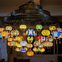 Lampes suspendues islamiques en mosaïque turque de grande taille, verre artistique décoratif, lustres arabes marocains, lampes pendantes