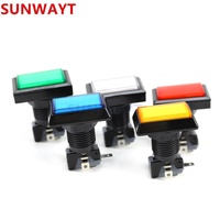 Bouton poussoir lumineux rectangulaire 50*33mm 12V avec micro-interrupteur et accessoire de jeu LED pour boutons d'arcade de Machine de jeu d'arcade