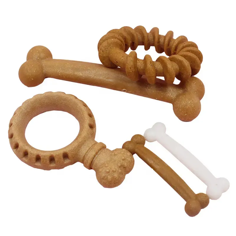 Jouets pour animaux de compagnie en forme d'os pour mâcher jouet à mâcher en os de chien à base biologique GRS recyclage jouets à mâcher pour animaux de compagnie
