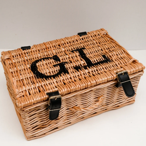 Empty Wicker Picnic Hamper baskets Willow Rattan trunk storage box wicker trunk gift hamper with lid