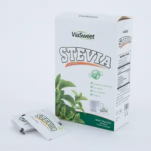 Stevia doğal tatlandırıcı Sachets şeker yerine, şekersiz masa tatlandırıcı (50 poşet paketi)