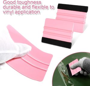 Raclette à vinyle 10x7cm avec manche en plastique, outil de nettoyage multifonctionnel pour vitres et verres - Product Image 3