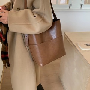 Tas bahu wanita, tas Bucket modis dengan penutup kualitas tinggi untuk belanja bepergian sehari-hari dan acara sosial kasual - Product Image 6