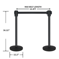 2 Pcs Poteaux de Sécurité Rétractables avec Base Métallique Robuste pour Barrière de Contrôle de la Foule et Gestion des Files d'Attente, pour une Stabilité et une Sécurité accrues