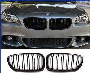 Parrilla Delantera Negra para Serie 5 F10 F11, Estilo Doble Listón, Accesorios para Automóviles, Estilo Diamantes Plateados, Parrillas Superiores de Carreras - Product Image 5