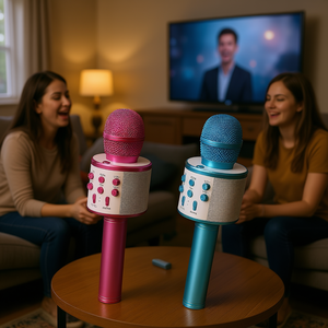 Microphone karaoké 5CORE, 2 pièces, haut-parleur sans fil Bluetooth, micro portable pour chant en soirée à la maison - Product Image 2