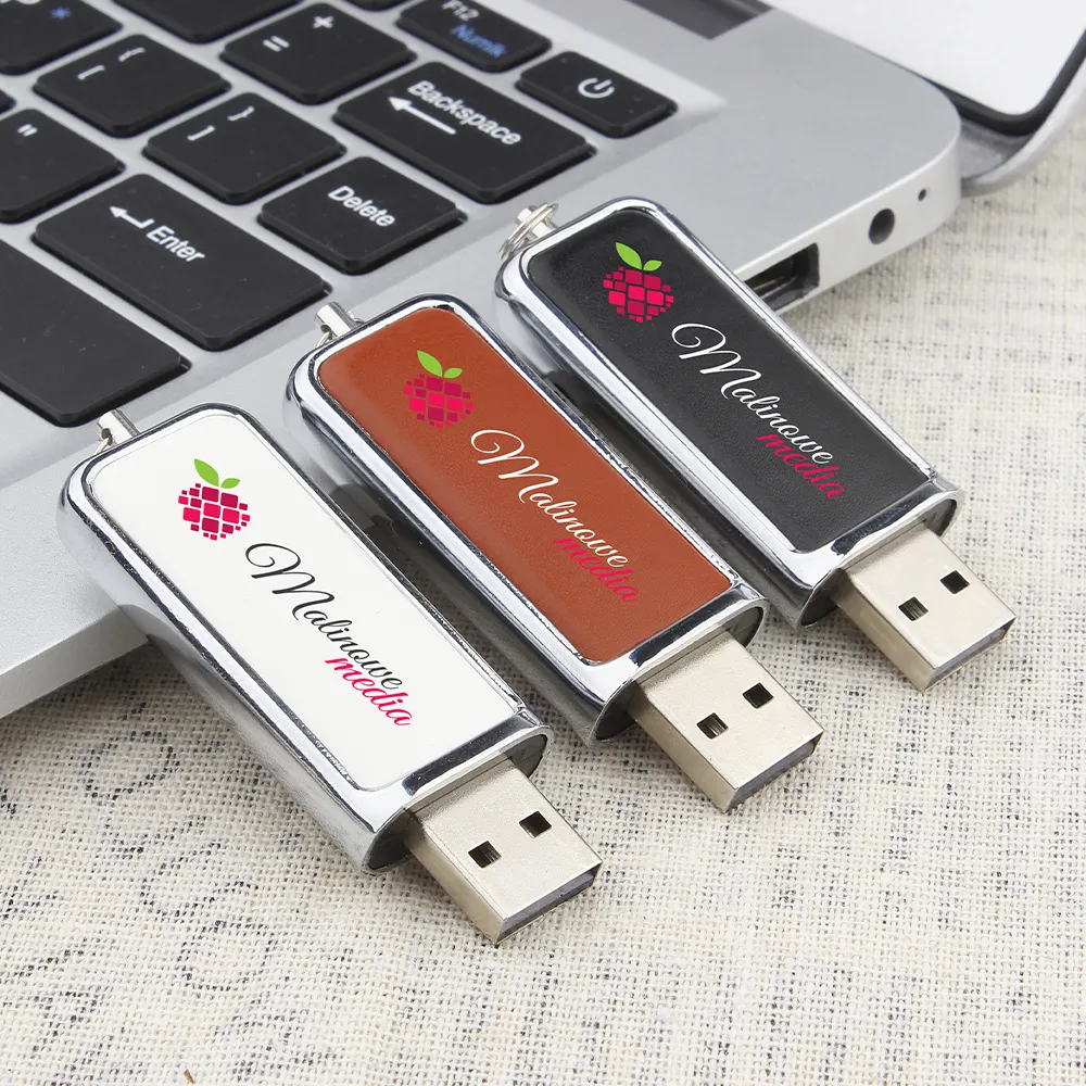 Chiavetta USB personalizzata in pelle 2.0 3.0 con portachiavi 64 Gb 32gb pen Drive disco u generale cles memoria Flash chiavetta Usb