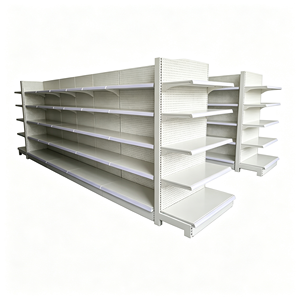 Étagère gondole en acier massif double face avec revêtement en poudre, 5 niveaux, autoportante, personnalisable pour magasin de détail - Product Image 2