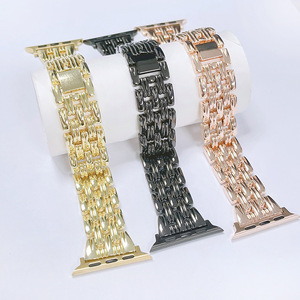 Correa de Metal con Logotipo Personalizado para <span class=keywords><strong>Apple</strong></span> <span class=keywords><strong>Watch</strong></span> <span class=keywords><strong>SE</strong></span> S8, Correa para iWatch en Oro Rosa con Hebilla de Acero Inoxidable, Aleación de Zinc Compatible - Product Image 1
