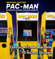 Kabinet Game Hiburan Metalik Pac-man Arcade Klasik Original 60 Game dalam 1 untuk Satu Pemain, Layar 19 inci, Dioperasikan dengan Koin untuk Rumah