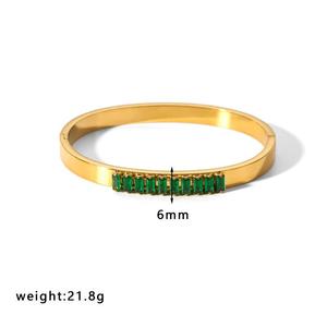 Fashion American Diamond Jewellery Women Bangles <strong>Indian</strong> Green Zircon for Wedding Anniversary Silver Luxury Bracelets ALN2511193 - Product Image 6