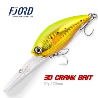 FJORD personnalisé 23g 70mm eau salée plongée profonde basse leurre manivelle appât pour pêche à la traîne méné leurre