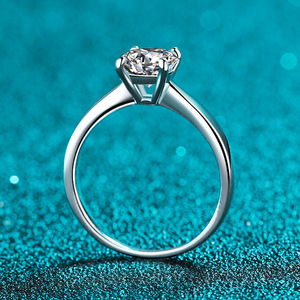Bijoux de souhaits Nouvelle mode de fiançailles <span class=keywords><strong>Eternity</strong></span> 50Cents 1Carat 2Carats Vvs D Moissanite Diamond S925 Bague en argent sterling - Product Image 4