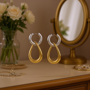 เอมี่ เอมี่ แฟชั่นต่างหูทรงหยดน้ำชุบทองสำหรับผู้หญิงเครื่องประดับอินเทรนด์ PE2017 - Product Image 3