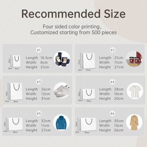 Sac cadeau classique personnalisé en papier kraft pour vêtements, avec poignée en corde de coton, mini emballage imprimé, enduit UV, réutilisable - Product Image 3