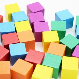 HOYE craft 50 pièces <span class=keywords><strong>arc</strong></span>-<span class=keywords><strong>en</strong></span>-<span class=keywords><strong>ciel</strong></span> blocs empilables <span class=keywords><strong>en</strong></span> bois 3 cm blocs carrés cube - Product Image 3
