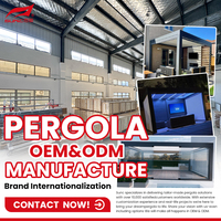 Pérgola Bioclimática Motorizada de Aluminio para Exteriores, Ecológica, Moderna, con Techo de Láminas, Impermeable, Protección Solar, Gazebo