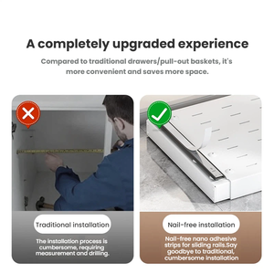 Uittrekbare keukenopbergrek, uitbreidbare kastlade-organizer, verstelbare uittrekbare kruidenplank, zwaar belastbaar opbergrek - Product Image 4