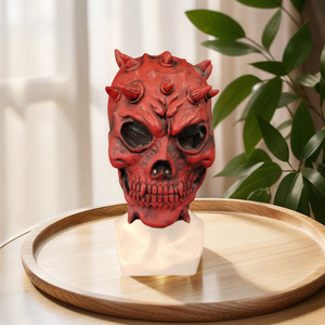 Máscara de Látex de Calavera Roja de Guerrero, Demonio de la Muerte, para Casa Embrujada, Terror, Halloween, Cosplay - Product Image 2