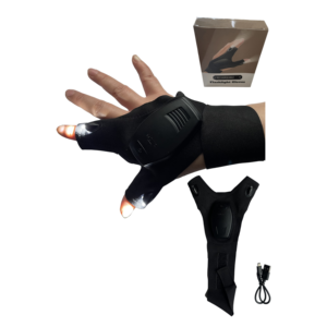 Linterna manos libres para exteriores, linterna de carga USB, guantes LED intermitentes con luces Led para trabajo nocturno - Product Image 2
